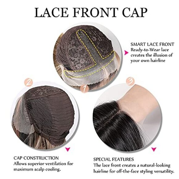 Dark Roots Brown Lace Front Wig - Picture 3 of 4